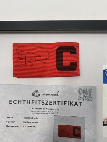 Captain's armband signed by Benjamin Auer in the VFL Bochum COA frame