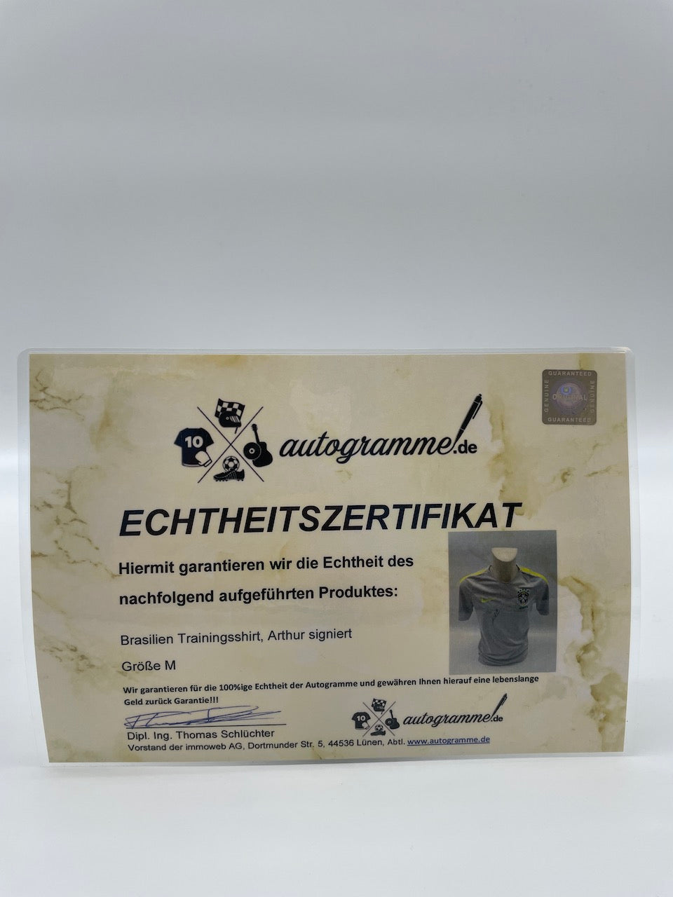 Brazil shirt arthur signed new signature autograph COA Handsigned M