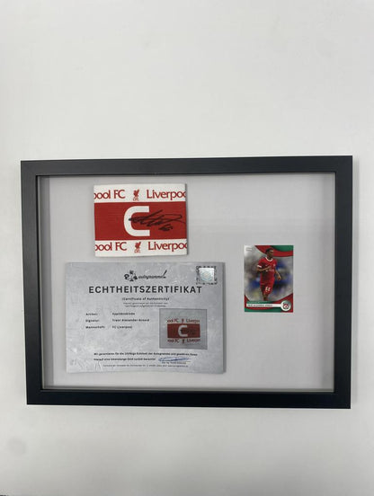 Trent Alexander-Arnold's captain's armband signed by FC Liverpool in a frame