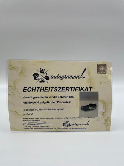 Football shoe Artur Wichniarek signed Football Bielefeld Bundesliga Coa Schuh