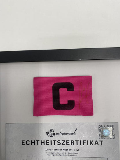 Brazalete de capitán firmado por Franck Ribéry enmarcado, Francia, certificado de autenticidad.