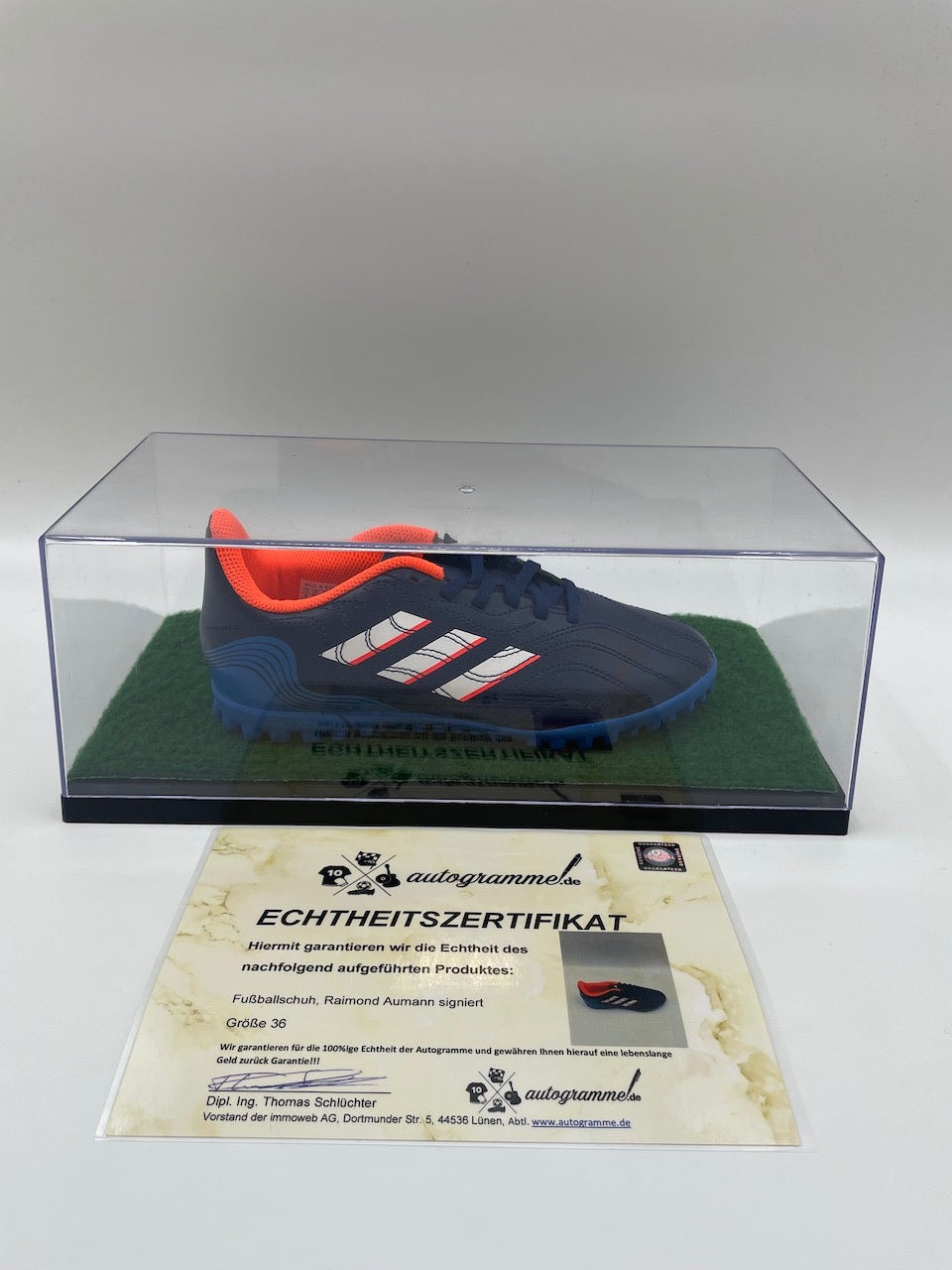 Football shoe Raimond Aumann signed football FC Bayern Bundesliga Coa autograph