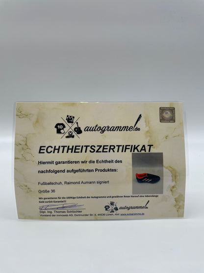 Football shoe Raimond Aumann signed football FC Bayern Bundesliga Coa autograph