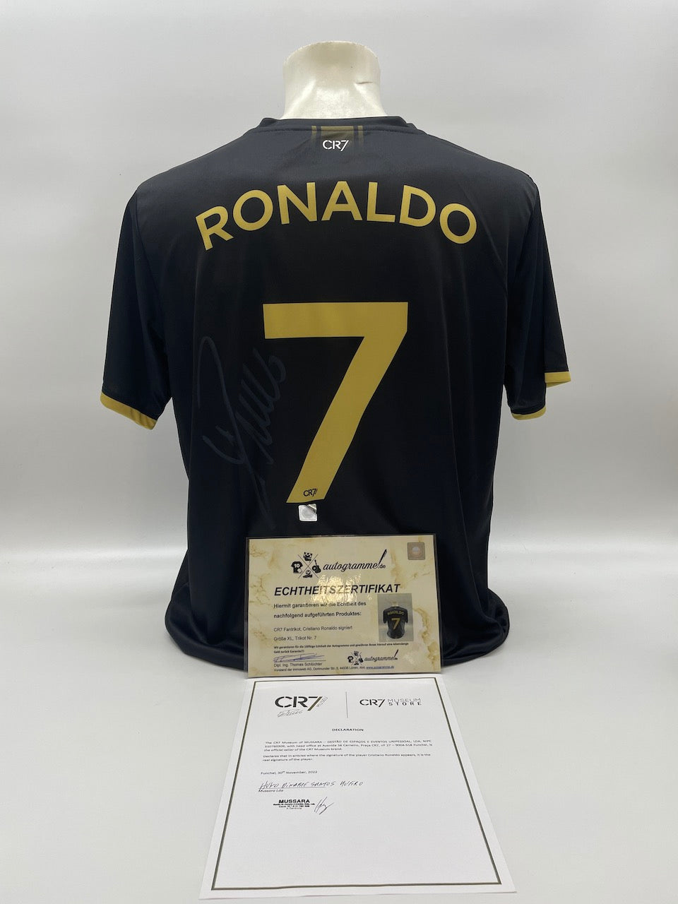 CR7 Fanshirt Cristiano Ronaldo signiert Autogramm Fußball handsigned COA Neu XL