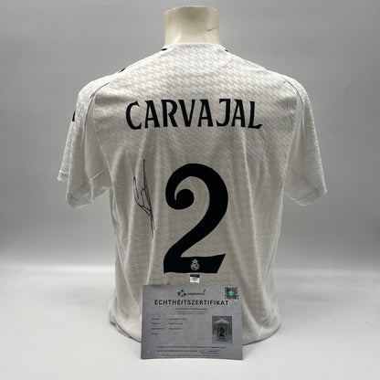 Real Madrid Authentic-Trikot Daniel Carvajal signiert Autogramm Adidas COA L
