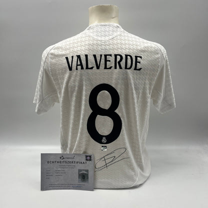 Real Madrid Authentic-Trikot Federico Valverde signiert Autogramm Adidas COA L