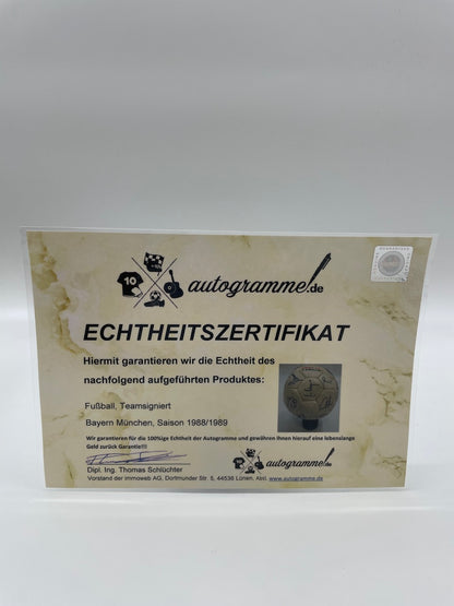 FC Bayern Football team signed 1988/1989 Signature of autograph Italia Ball