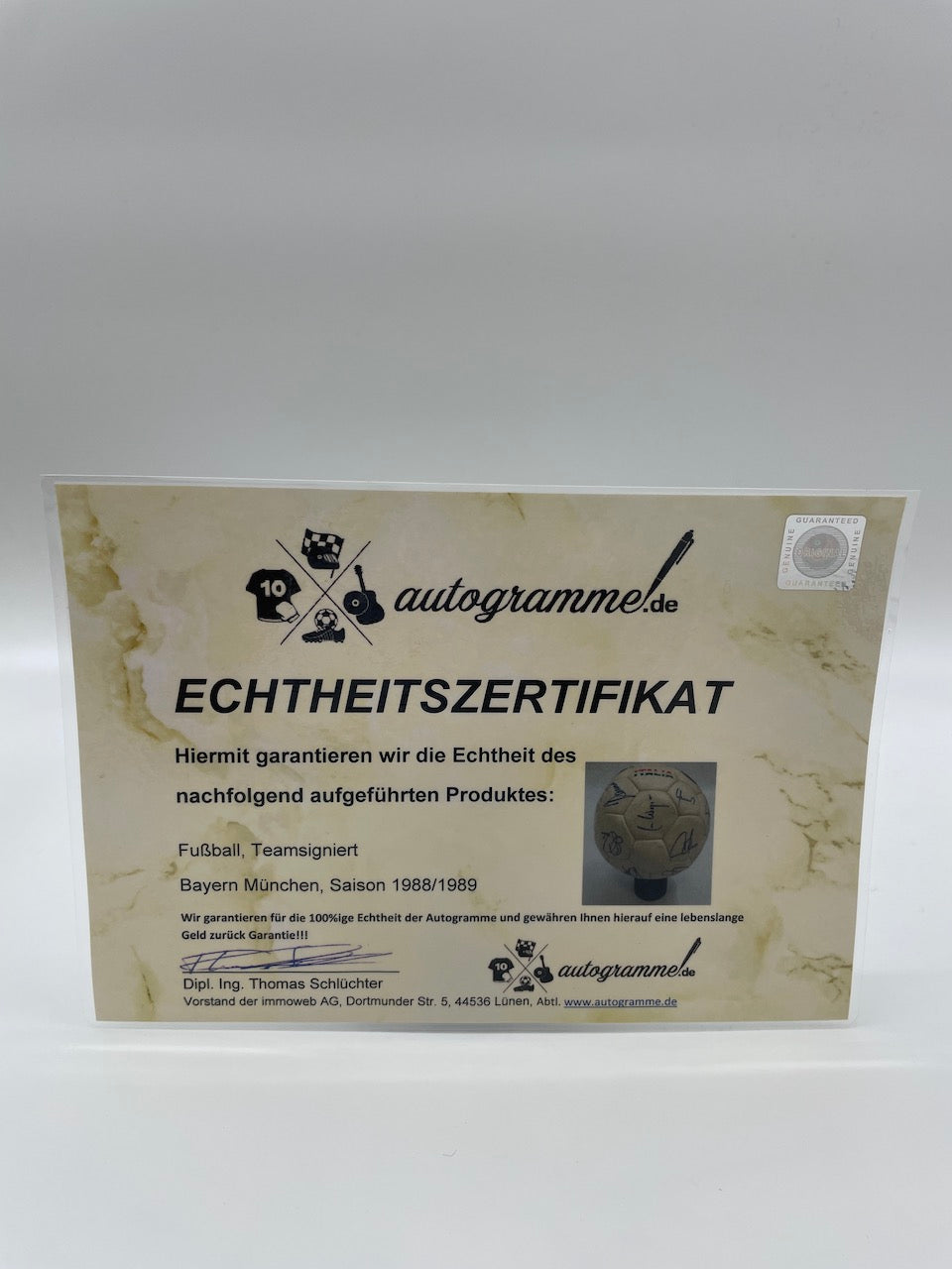 FC Bayern Football team signed 1988/1989 Signature of autograph Italia Ball