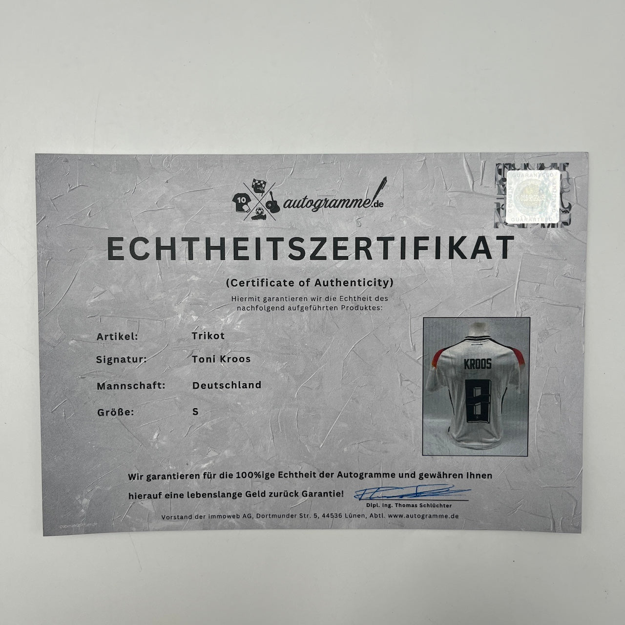 DFB Trikot Toni Kroos signiert Autogramme Adidas Deutschland COA S