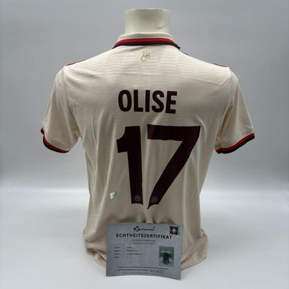Bayern München Damentrikot Michael Olise signiert Autogramm Adidas COA L