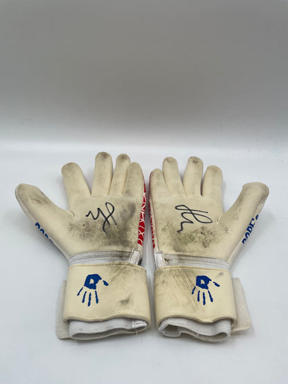 Goalkeeper gloves Marvin Hitz worn + signed autograph dortmund matchworn