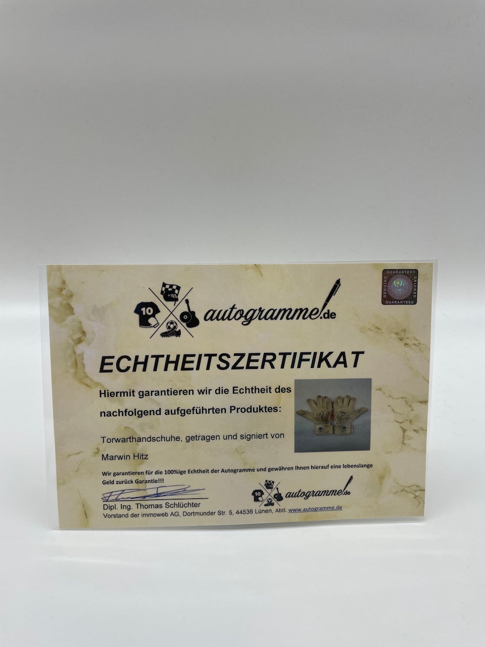 Goalkeeper gloves Marvin Hitz worn + signed autograph dortmund matchworn