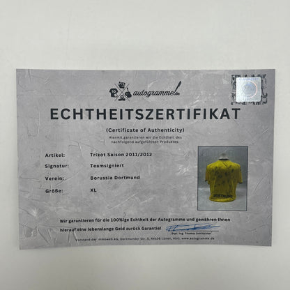 BVB Trikot 2011/2012 Teamsigniert Borussia Dortmund COA Kappa XL