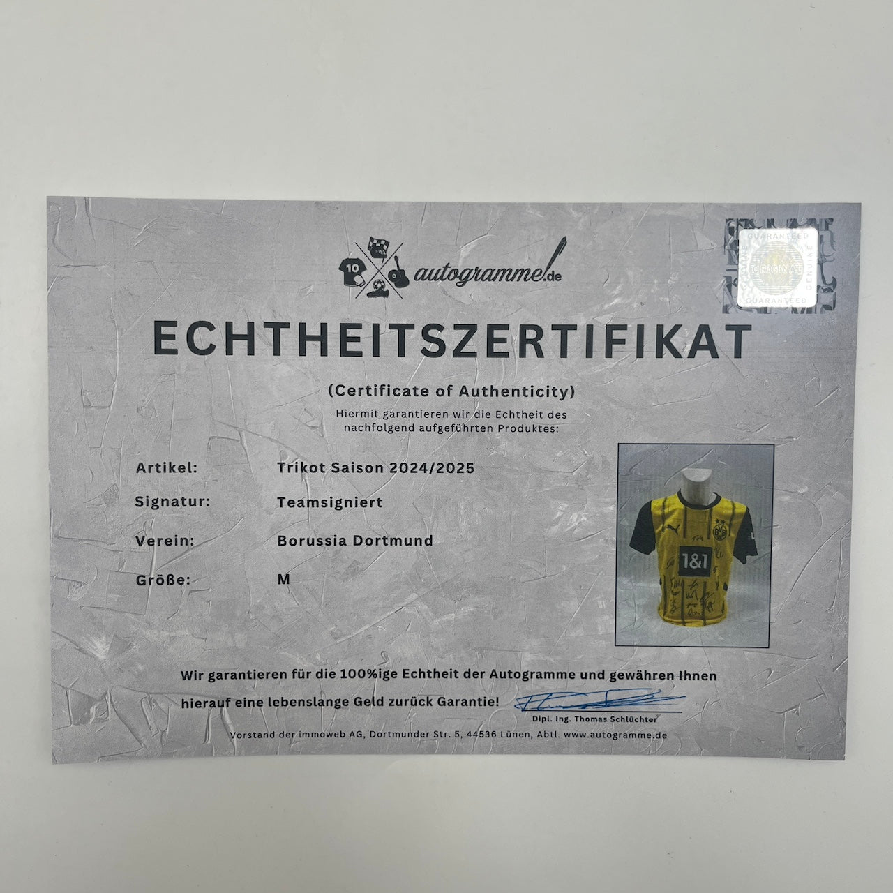 BVB Trikot 2024/2025 Teamsigniert Borussia Dortmund Puma M