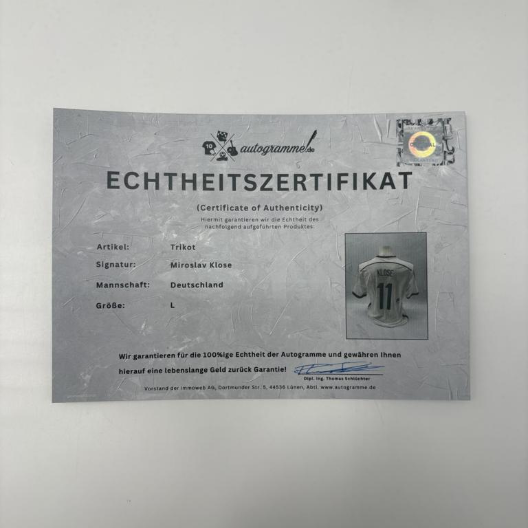 DFB Trikot WM 2014 Miroslav Klose signiert Autogramme Adidas COA L