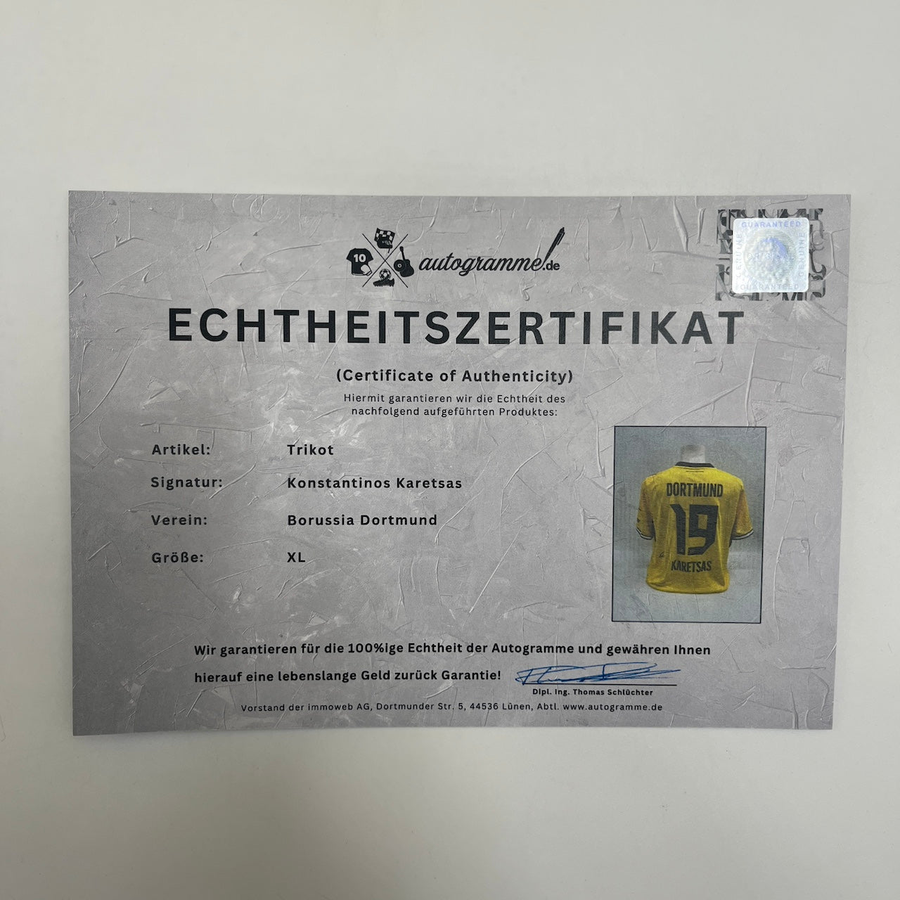 Borussia Dortmund Trikot Konstantinos Karetsas signiert BVB Puma neu XL