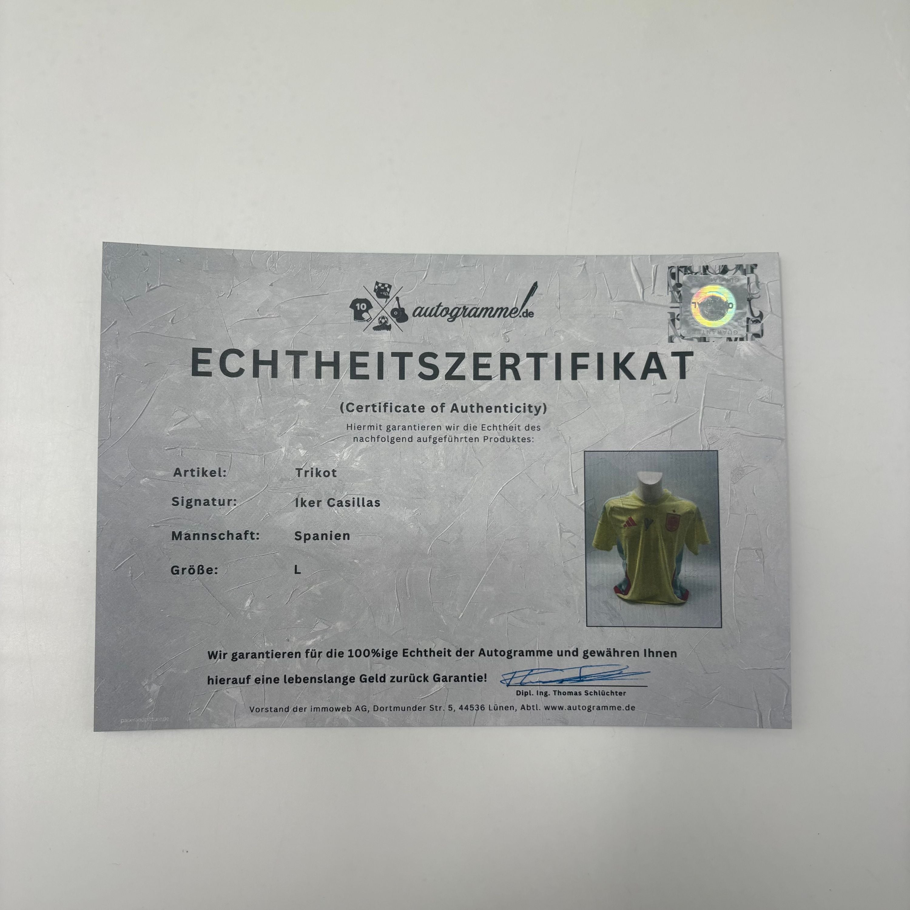 Spanien Trikot Iker Casillas signiert Adidas COA Autogramm L