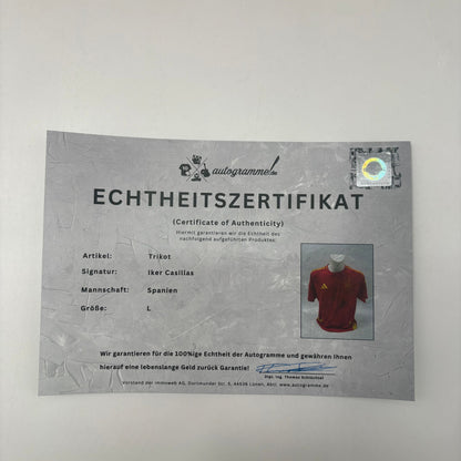 Spanien Trikot Iker Casillas signiert Adidas COA Autogramm L