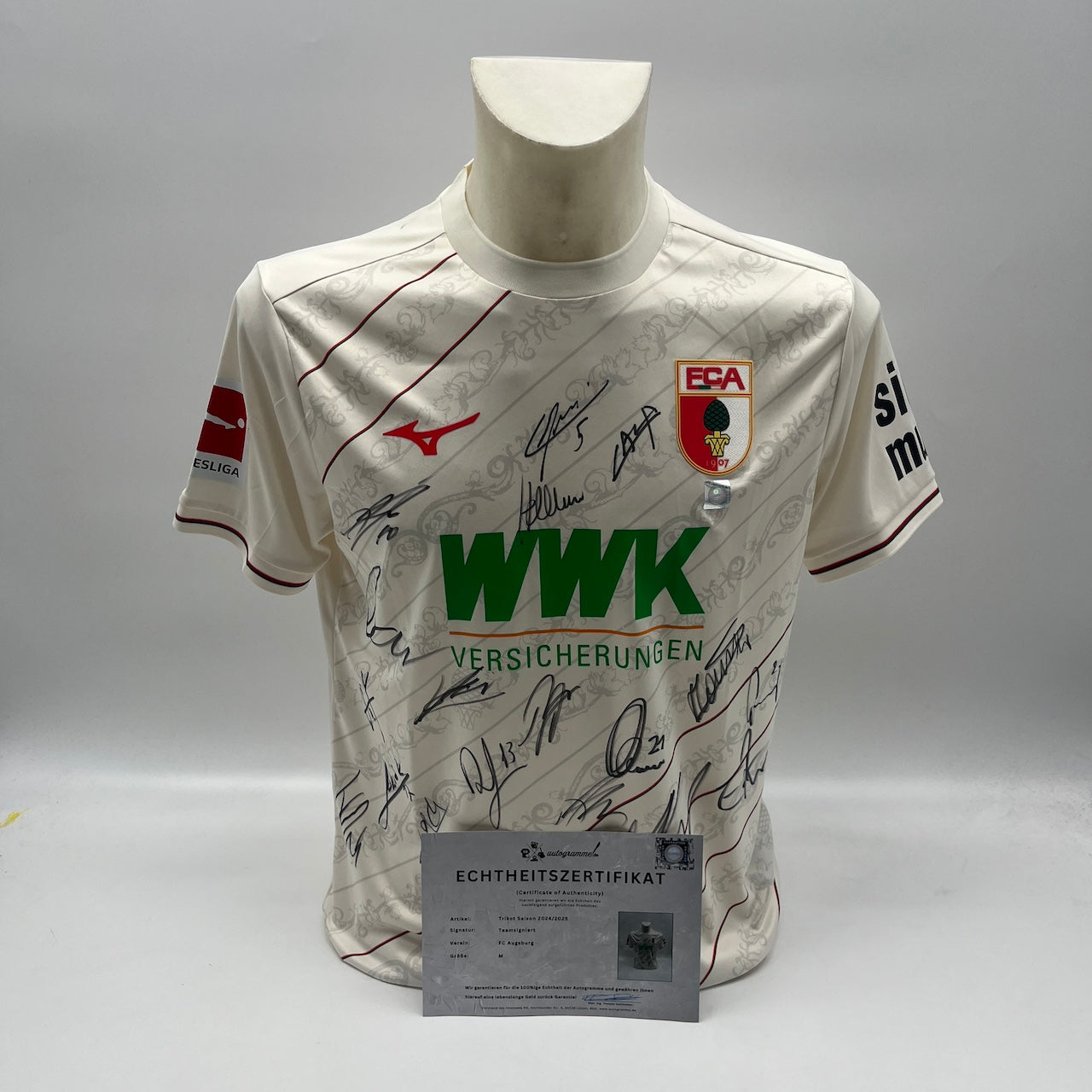 FC Augsburg Trikot 2024/2025 Teamsigniert COA Bundesliga M