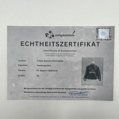 Bayern München Torwarttrikot 2001/2002 Teamsigniert Autogramm Adidas XL