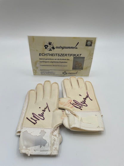 Goalkeeper gloves Michael Rensing signed autograph bayern Munich adidas coa