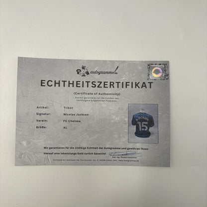 FC Chelsea Trikot Nicolas Jackson signiert Autogramm Nike COA XL