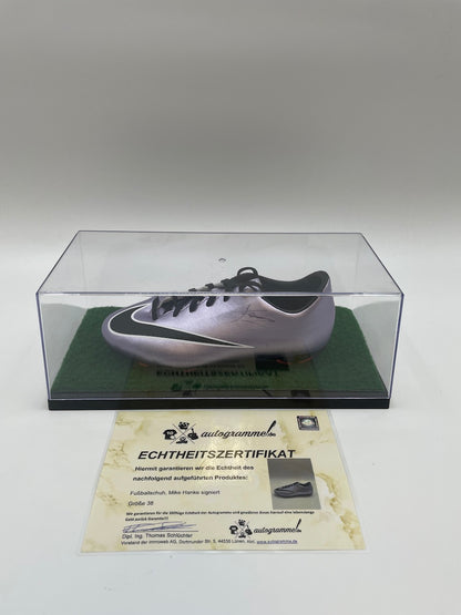 Football shoe Mike Hanke signed Football Gladbach Bundesliga Coa Schuh Autogram