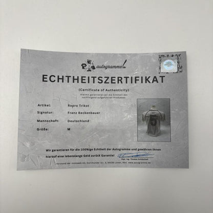 DFB Repro Trikot Franz Beckenbauer signiert Adidas COA Deutschland DFB Kaiser M