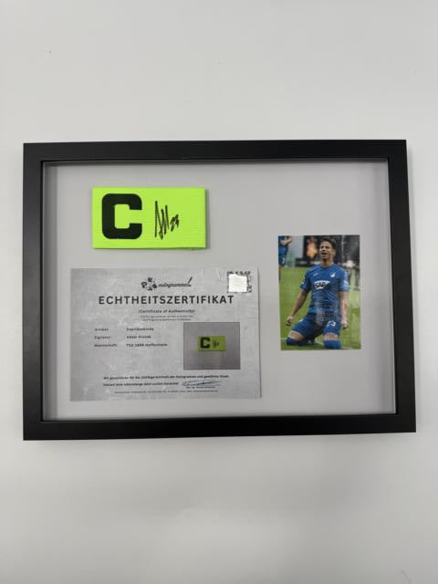 Kapitänsbinde Adam Hložek signiert im Rahmen TSG 1899 Hoffenheim COA Fußball