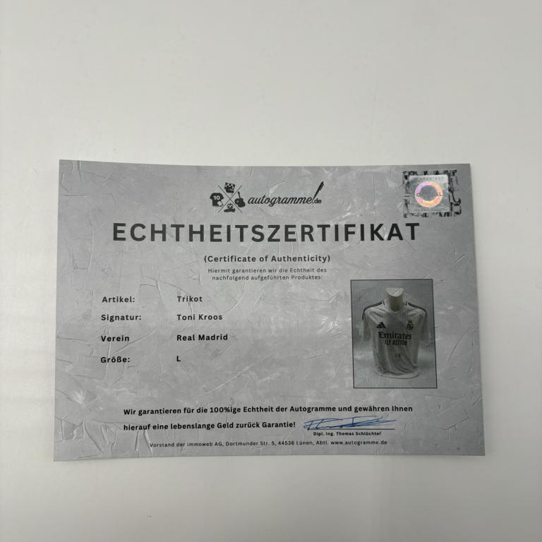 Real Madrid Trikot Toni Kroos signiert Autogramm Adidas COA L