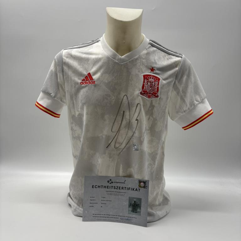 Spanien Trikot Alvaro Carerras signiert COA Autogramm neu M