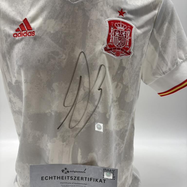 Spanien Trikot Alvaro Carerras signiert COA Autogramm neu M