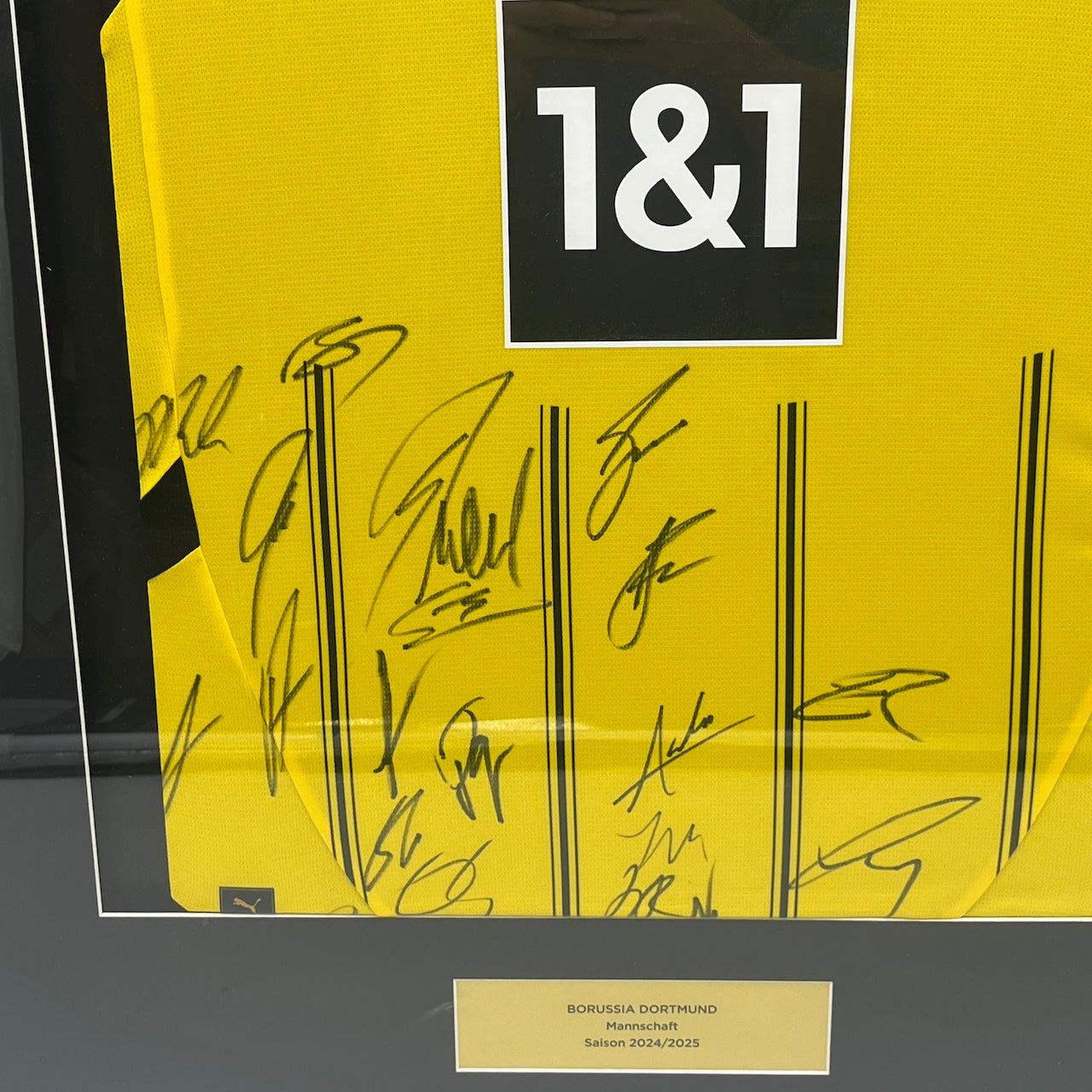 Borussia Dortmund Trikot 2024/2025 Teamsigniert im Rahmen Puma BVB