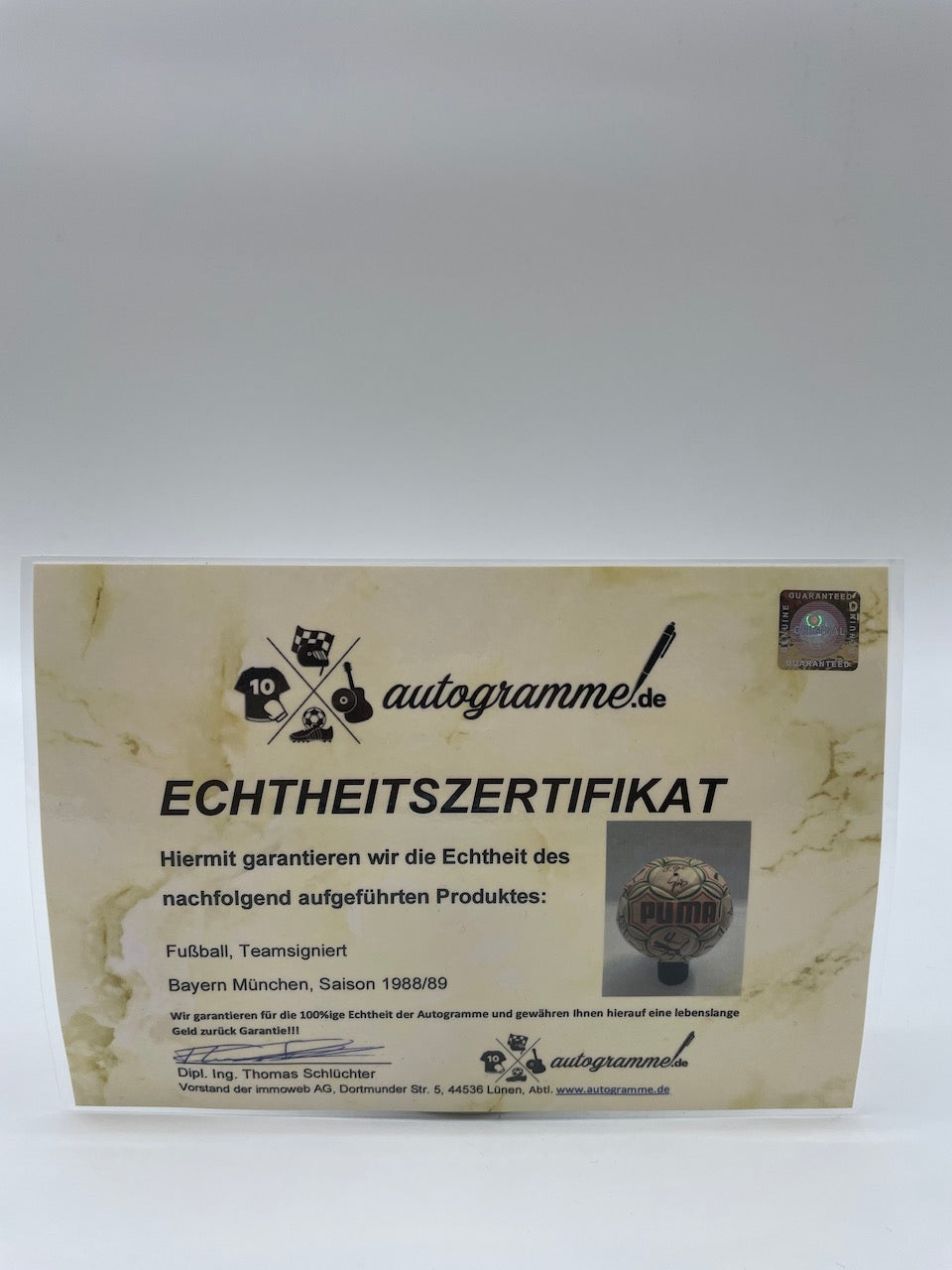 FC Bayern Football team signed 1988/1989 Signature of autograph Puma Ball