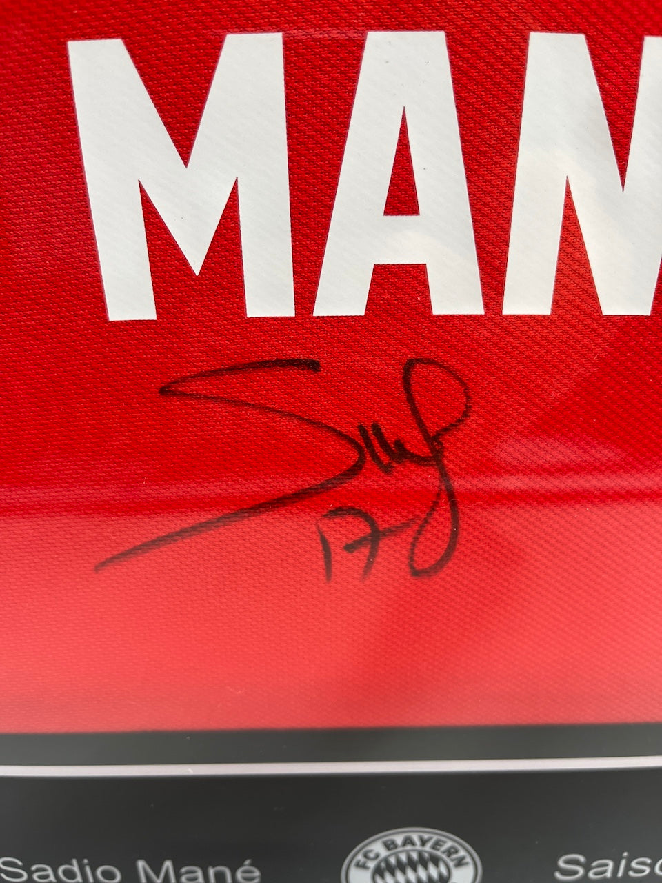Bayern Munich jersey signed by Sadio Mane, framed with COA, Adidas brand new