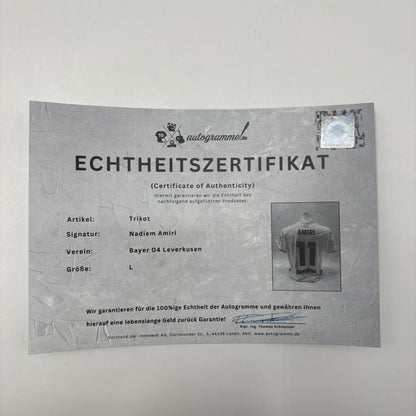 Bayer Leverkusen Trikot Nadiem Amiri signiert Castore COA Autogramm L