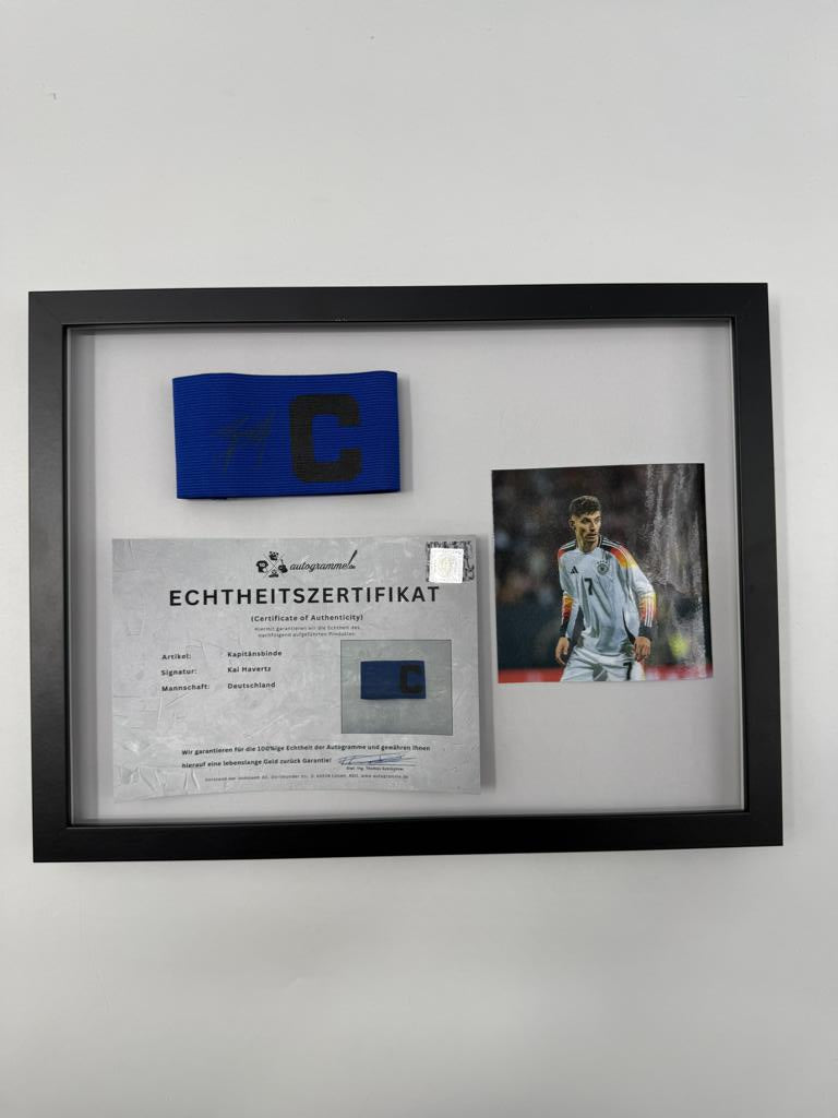 Kapitänsbinde Kai Havertz signiert im Rahmen Deutschland Autogramm COA Fußball