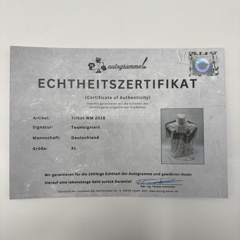 Deutschland Trikot WM 2018 Teamsigniert DFB Adidas XL
