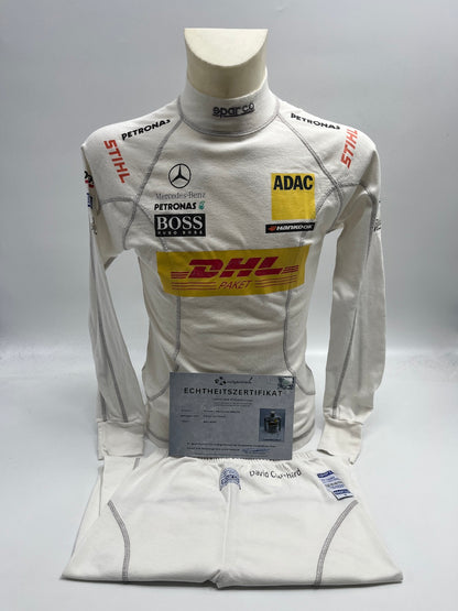 David Coulthard Formula 1 original worn racing underwear COA
