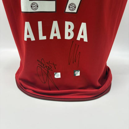 Bayern München Trikot David Alaba und Sven Ulreich signiert Adidas COA Autogramm M