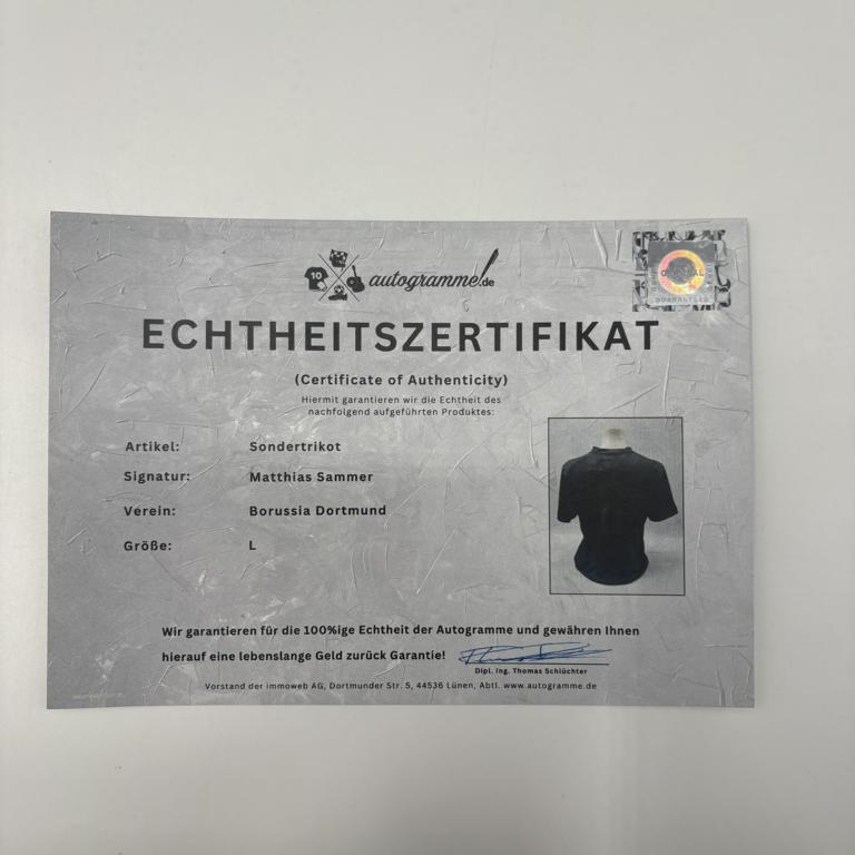 Borussia Dortmund Sondertrikot Matthias Sammer signiert Autogramm Puma BVB L
