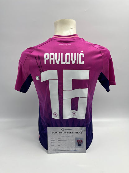 DFB Trikot Aleksandar Pavlovic signiert Adidas COA Deutschland Autogramm 164