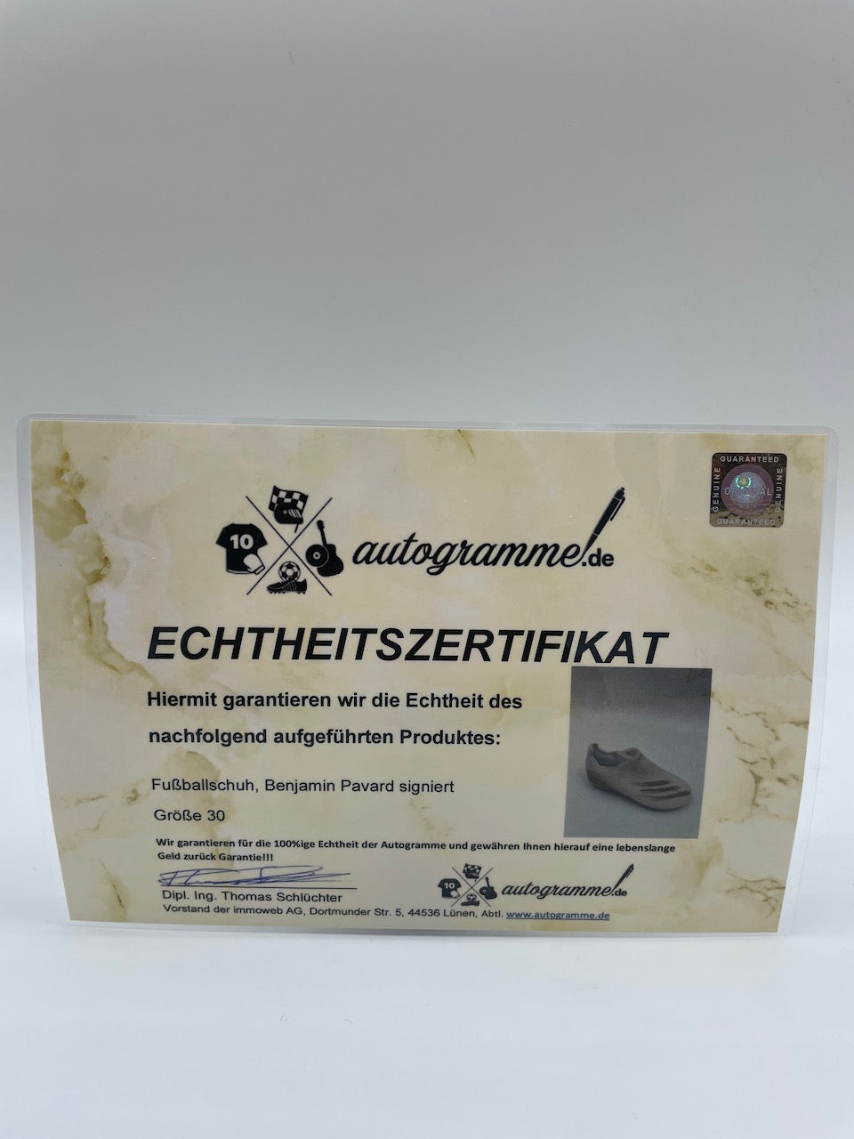 Football shoe Benjamin Pavard signed football Bavaria autograph Bundesliga new