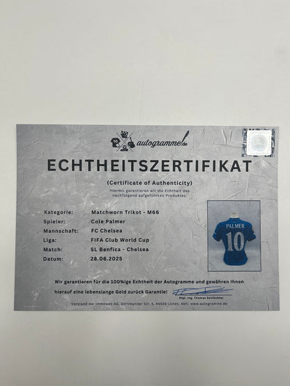 Match-worn Chelsea jersey worn and signed by Cole Palmer, Club World Cup Round of 16