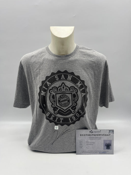 Bayern München T-Shirt Robert Lewandowski signiert Autogramme FCB XL