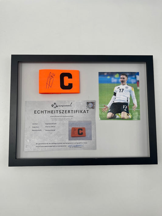 Kapitänsbinde Florian Wirtz signiert im Rahmen DFB Fußball Autogramm COA
