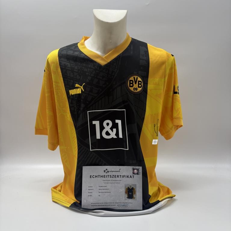 Borussia Dortmund Sondertrikot Ramy Bensebaini signiert Puma COA  Autogramm XL