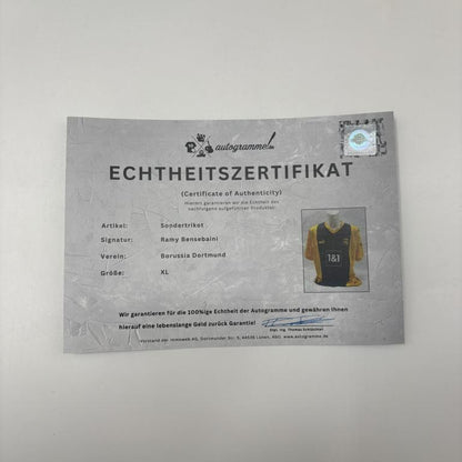 Borussia Dortmund Sondertrikot Ramy Bensebaini signiert Puma COA  Autogramm XL