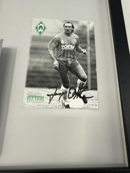 Kapitänsbinde Jonny Otten signiert im Rahmen Werder Bremen COA Fußball