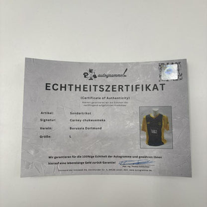 Borussia Dortmund Sondertrikot Carney Chuckwuemeka signiert Autogramm Puma BVB L